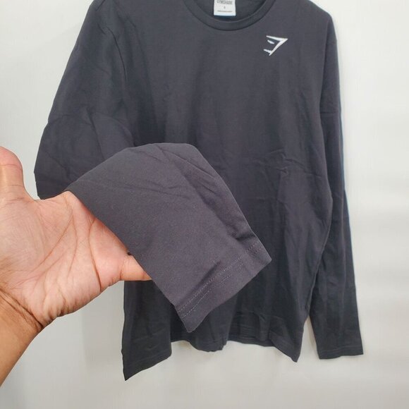 Gymshark Crest Long Sleeve T Shirt Men Size Small New Crew Neck Regular Fit - Picture 3 of 14